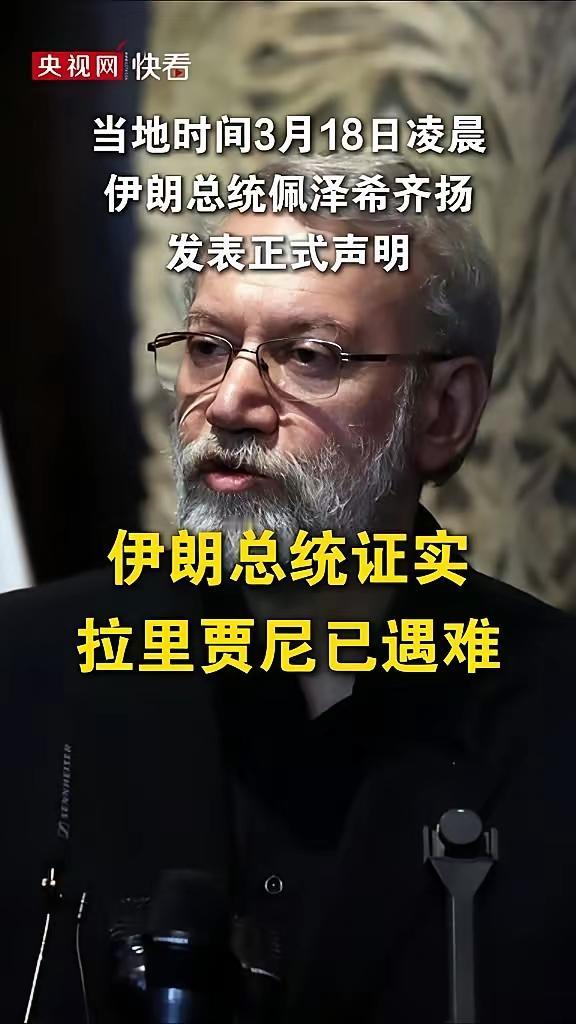伊朗总统证实拉里贾尼已遇难！
阿里.拉里贾尼是伊朗资深的政治家，现任国家最高安全