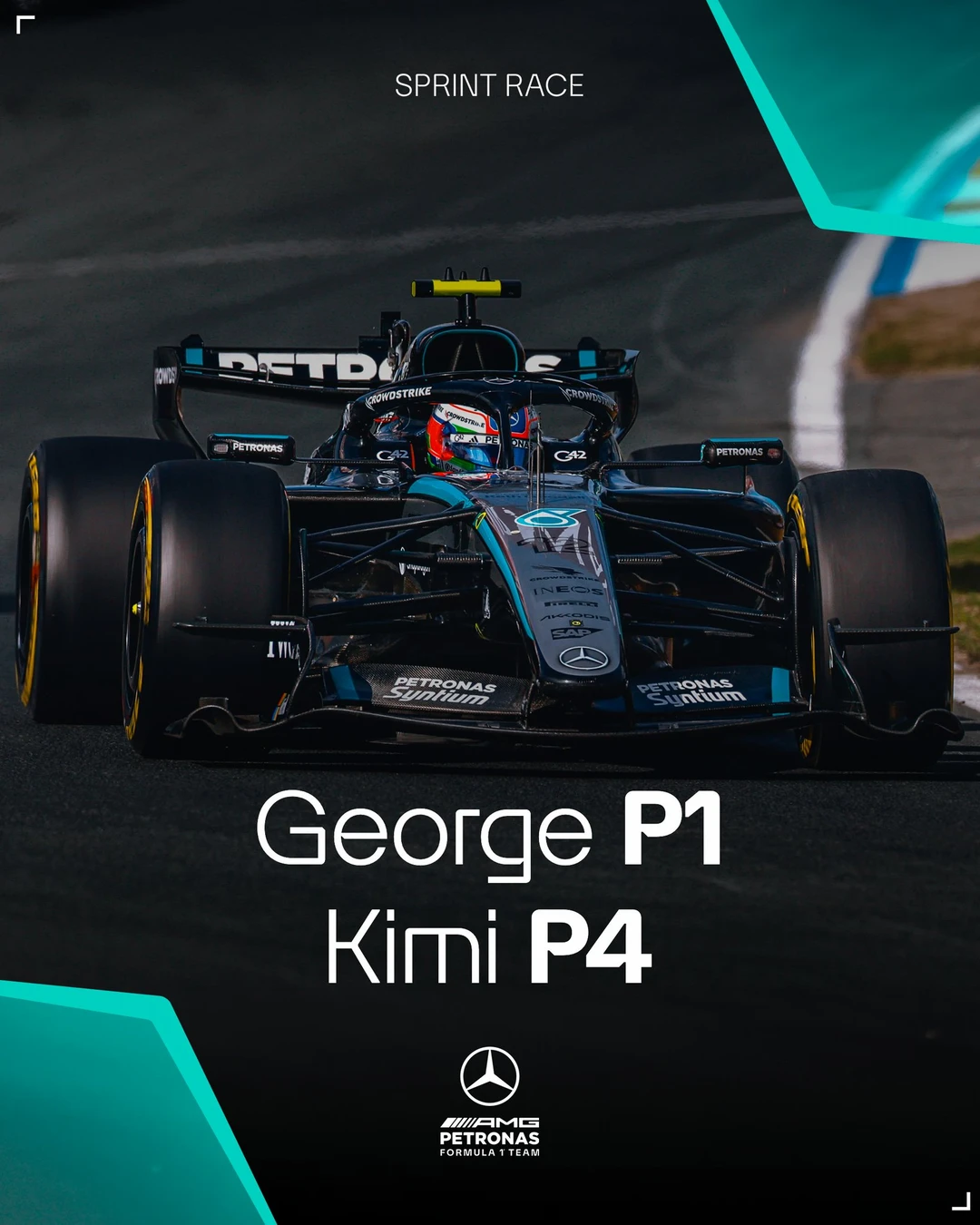 2026赛季F1荷兰🇳🇱大奖赛 冲刺赛结束🔚 梅赛德斯车队车手拉...