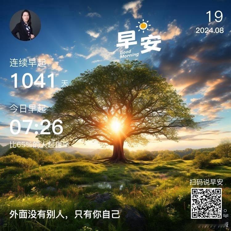 #早安#外面没有别人，只有你自己  ​​​