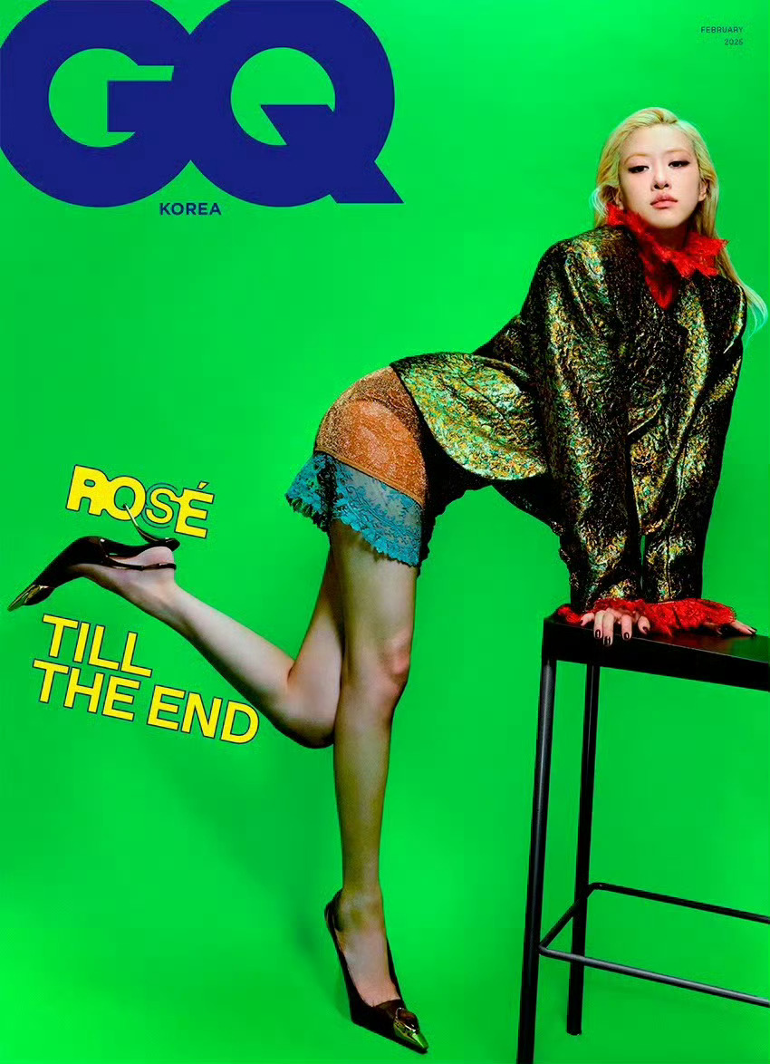 ROSÉ朴彩英登上韩版《GQ》2025年2月刊封面，第二次登封带来多套Saint