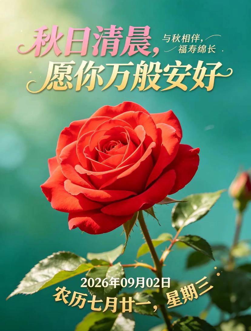 [福]2026./9月2日，把握金秋好时节，蓄力向上，福运绵长[福]


☘️?