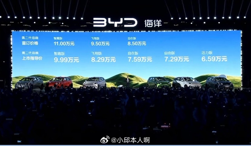 第二代海鸥价格直接公布！看完这个定价确实有点惊喜，上市指导价6.59万起，顶配智