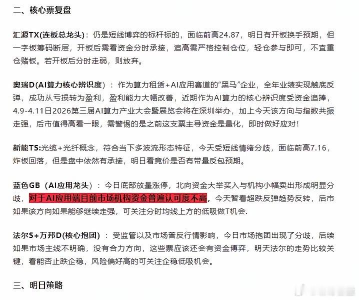 一、今日情绪面复盘1、 指数与量能  今日三大指数全线大涨，两市成交额达到2.4