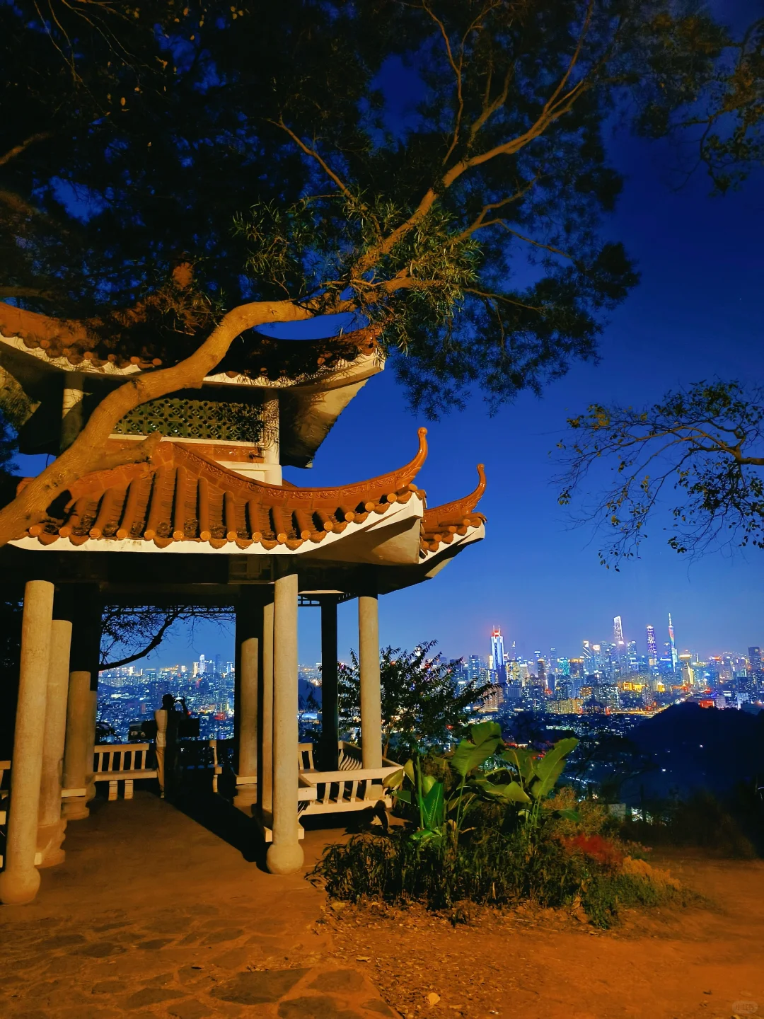 夜爬白云山 上到这个位置我已经满足