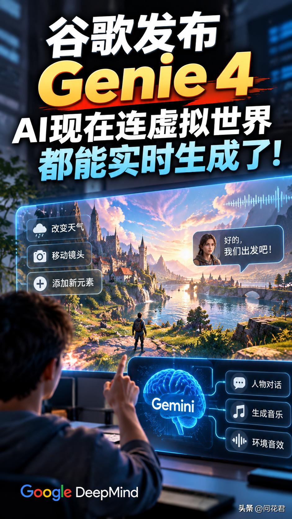 谷歌发布Genie 4，AI现在连虚拟世界都能实时生成了！

Google De