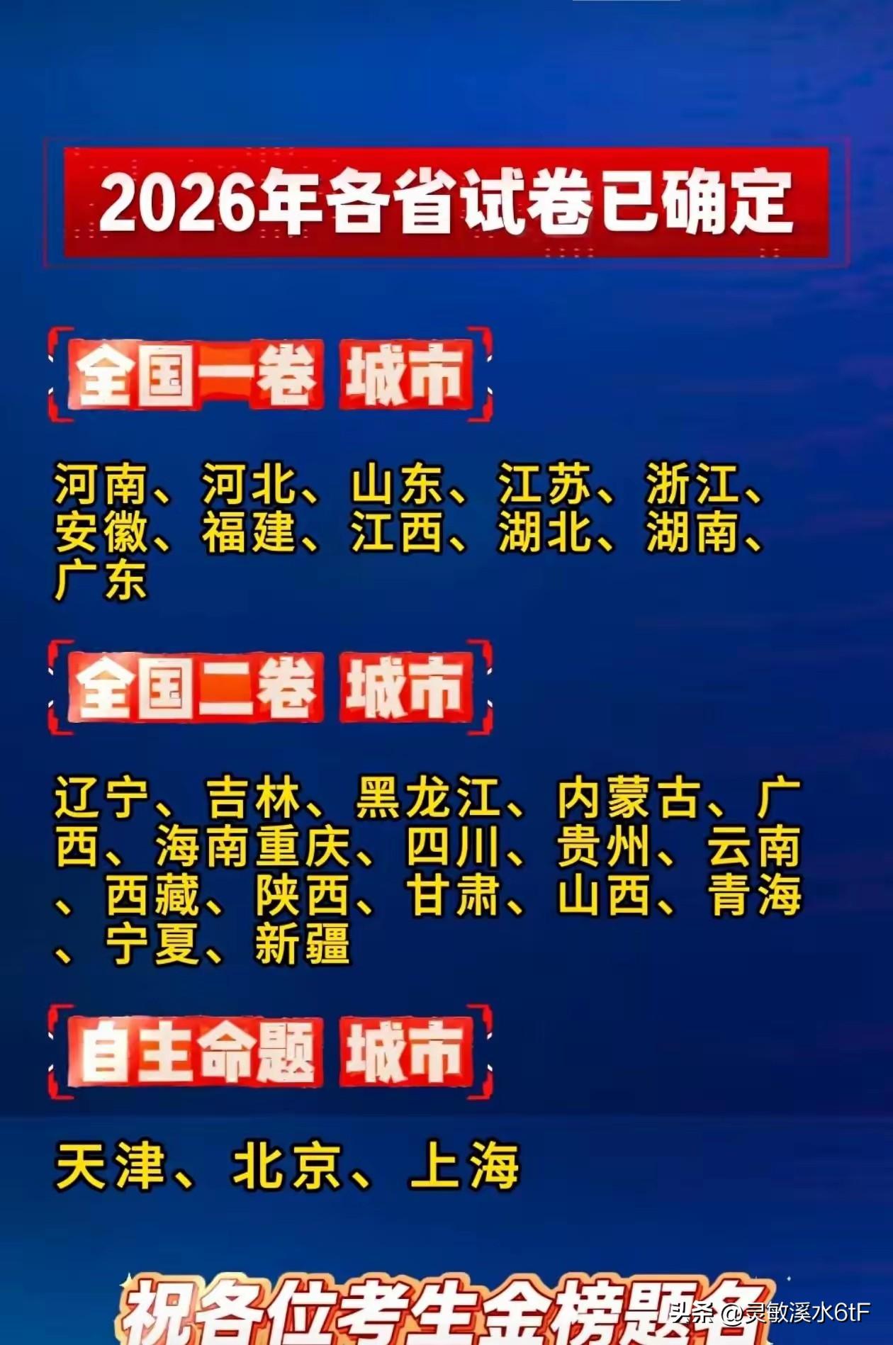 为啥高考不全国一张卷子？看这张分卷图就懂了。
河南、山东、广东这些考生扎堆的省份