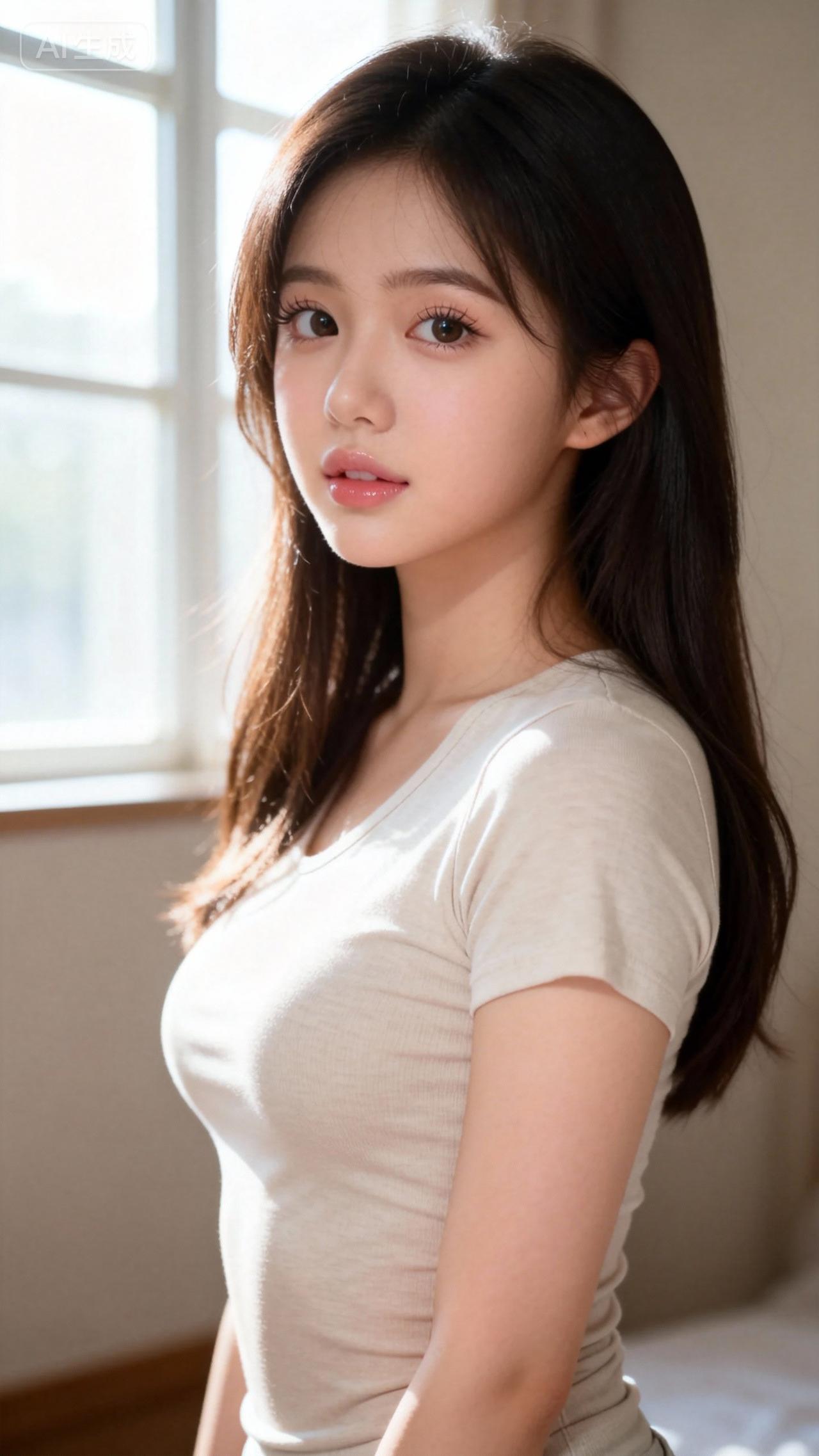 窗明几净，美人如画。