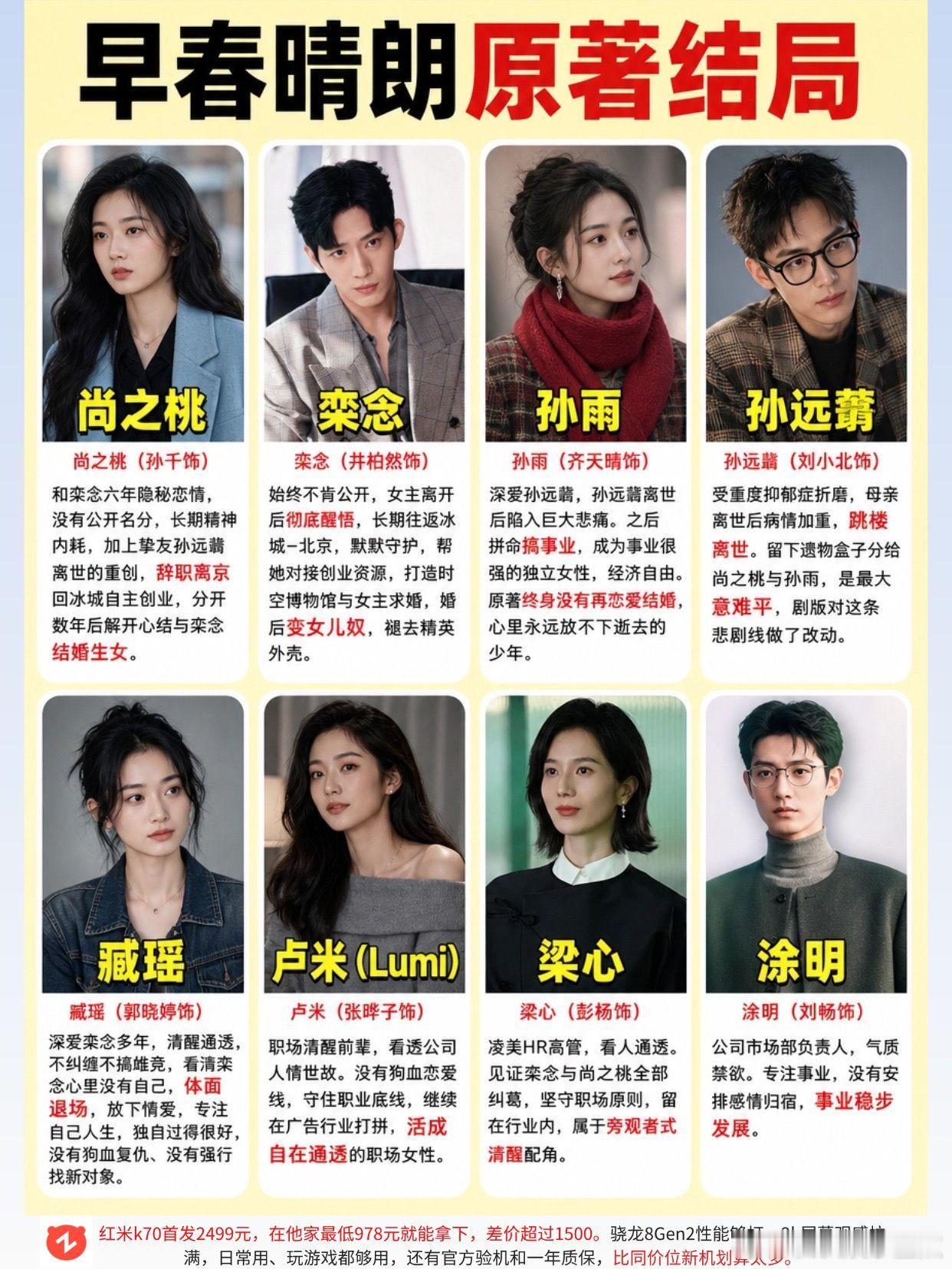 早春晴朗原著结局大盘点。井柏然 孙千 早春晴朗 郭晓婷 大结局 ​​​