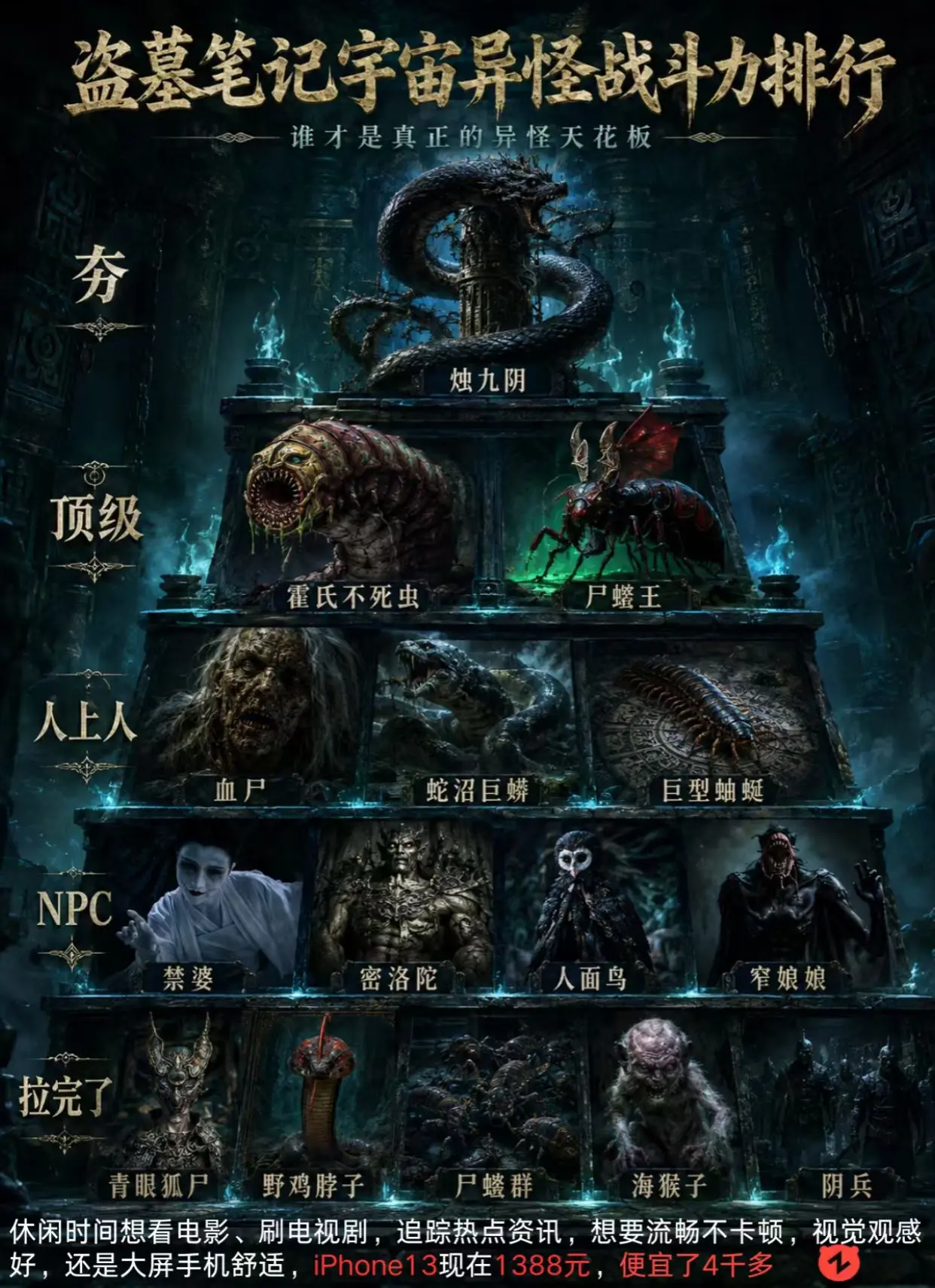 盗墓笔记异怪战斗力排行。你最怕遇到谁。