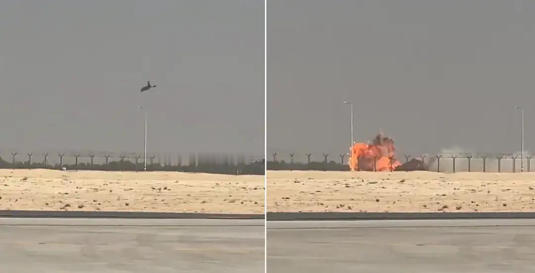 洋相百出！印度国产光辉战机在中东迪拜航展时，先是漏油用桶来装，后来又是在表演时直