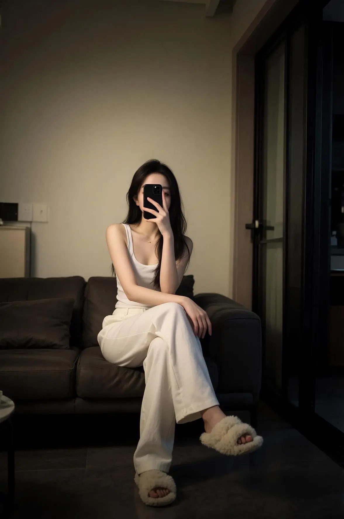 AI暗调居家自拍 随变ai随便玩原来ai可以这么美