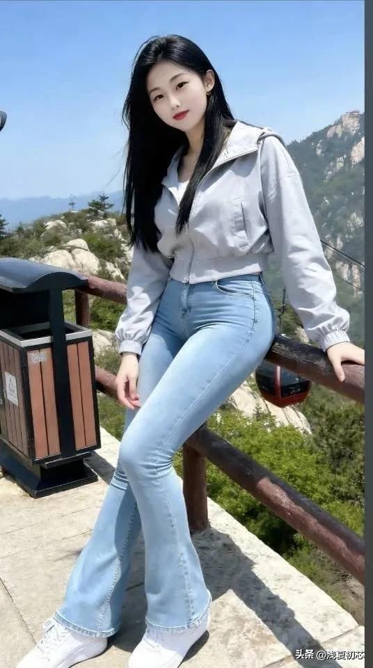 阳光下的清新穿搭，山间美景相伴，元气满满的一天！🌞