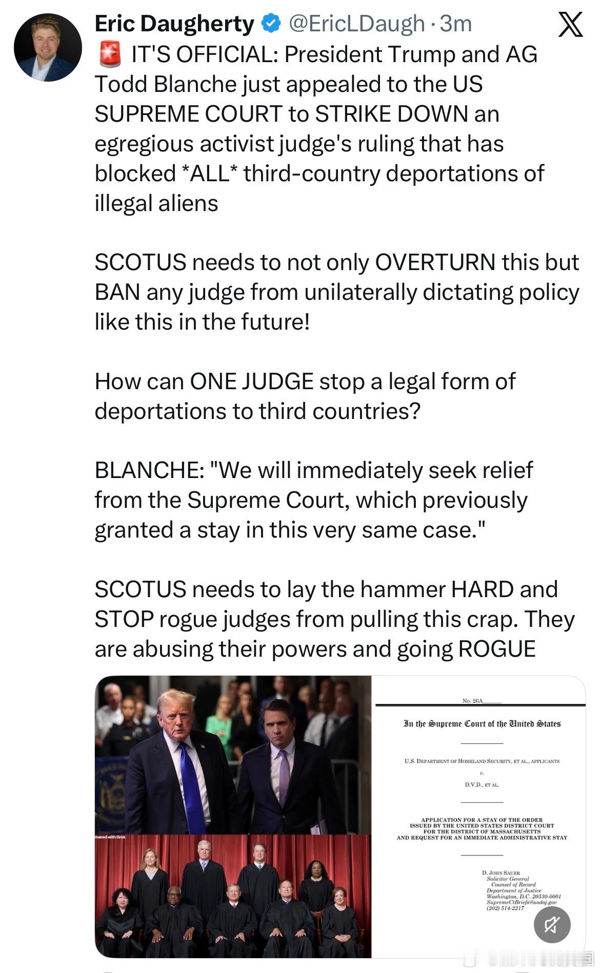 美国联邦法官的权力没有明确约束，现在大量极左法官当道，放弃以前的自律，看谁不顺眼