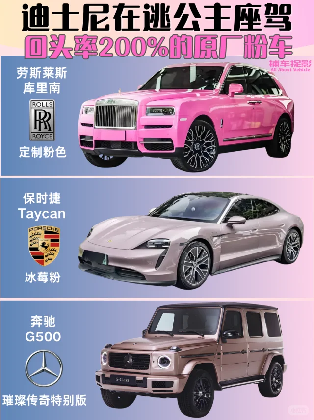 👸🏻迪士尼在逃公主座驾｜原厂粉车集合
