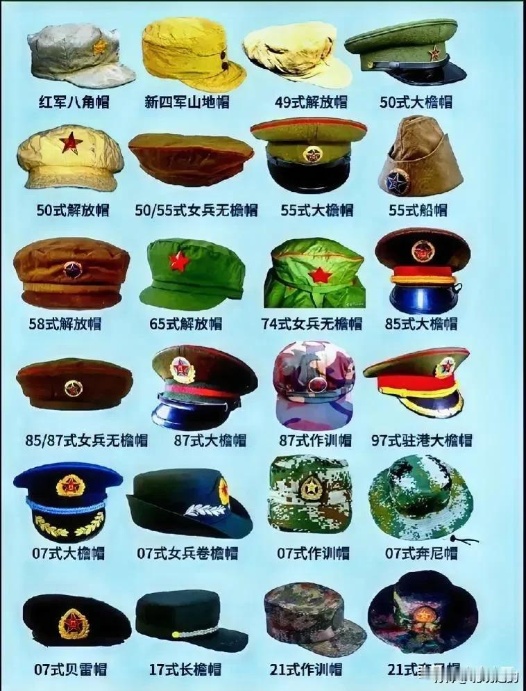 新中国军事力量所佩戴的帽子，随着时代不同，各有特色？？
#新中国的集体化# #军