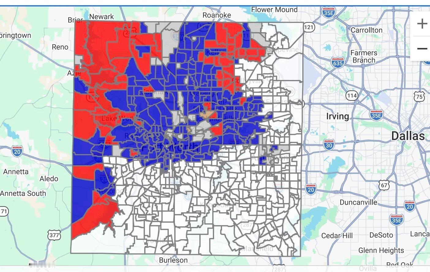 非常令人震惊。我上一条关于民主党在德州胜选的消息，做一下补充：德克萨斯州塔兰特县