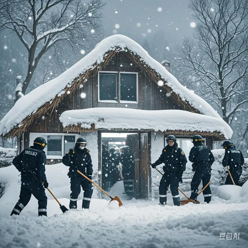 鹤岗暴雪独居老人门被堵民警救援近日，黑龙江鹤岗市萝北县迎来了一场百年难遇的大暴雪
