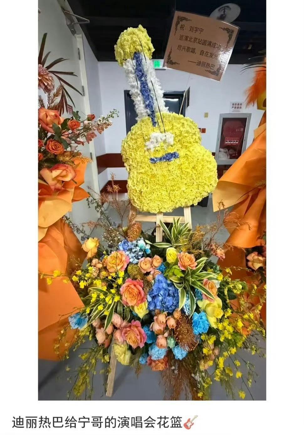 迪丽热巴给刘宇宁演唱会送的花篮挺有创意啊！