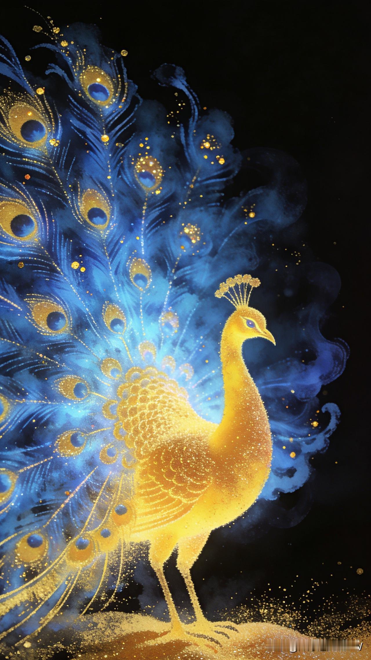 交换一张AI制作的美图孔雀开屏