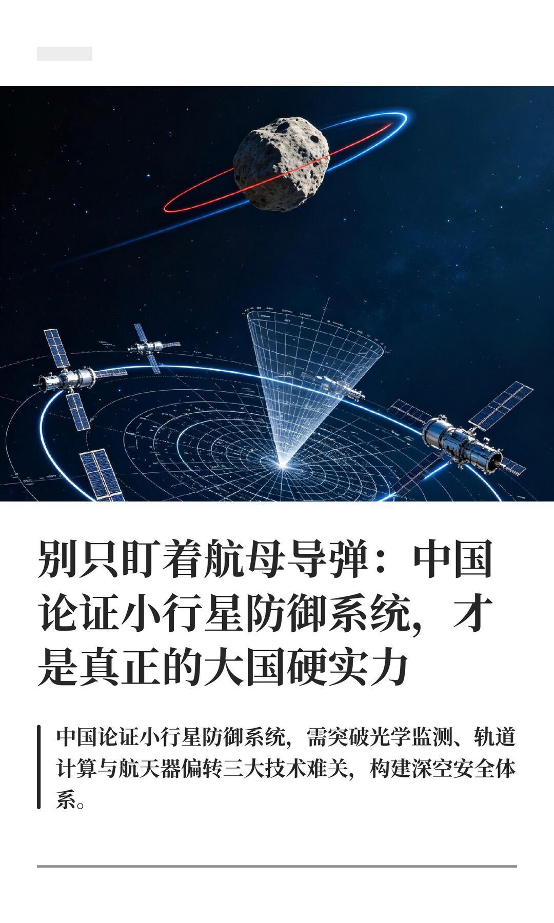 中国首个行星防御实验披露，为地球打造深空防护盾
 
近日我国首次完整披露行星防御