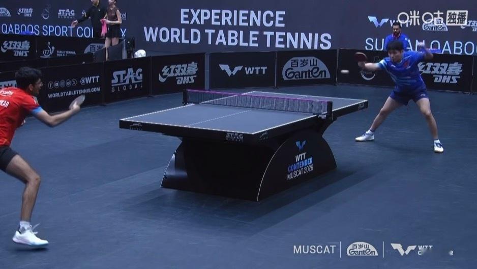 2026wtt马斯喀特挑战赛男子单打32-16林诗栋3-1塔卡（11-4 6-1