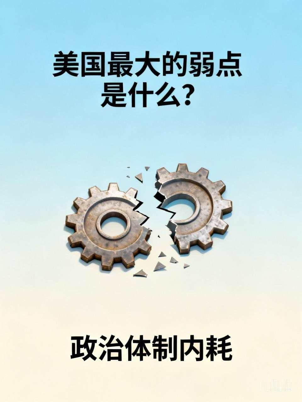 美国最大的弱点是什么?美国作为超级大国，也有显著的弱点。
在政治体制方面，三权分