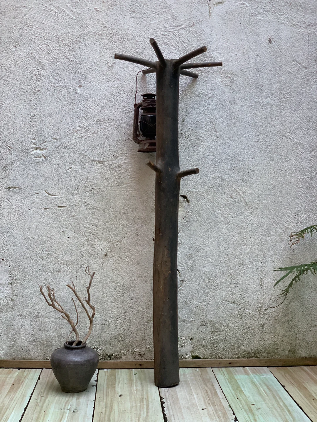 衣帽架，异形风化树干；民宿茶室书房侘寂摆件