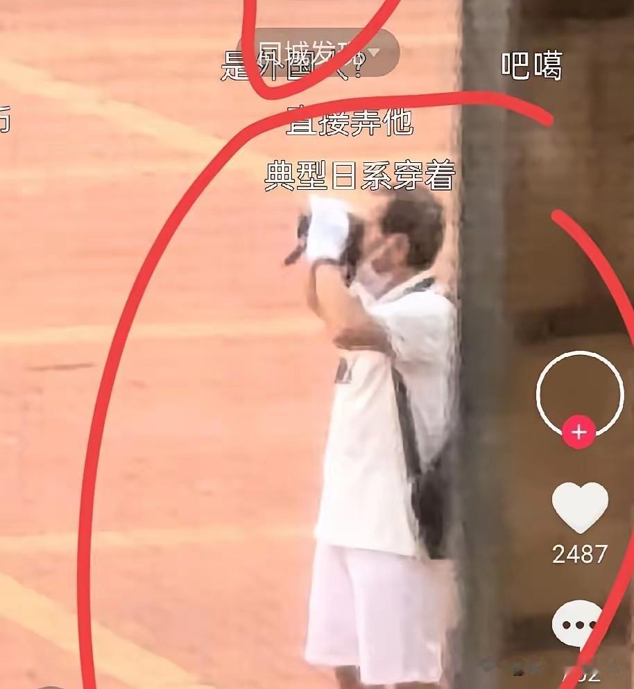 大连网友发现“这个人好奇怪！大热天的戴口罩白手套拿个望远镜看附近的轻轨和高铁”！