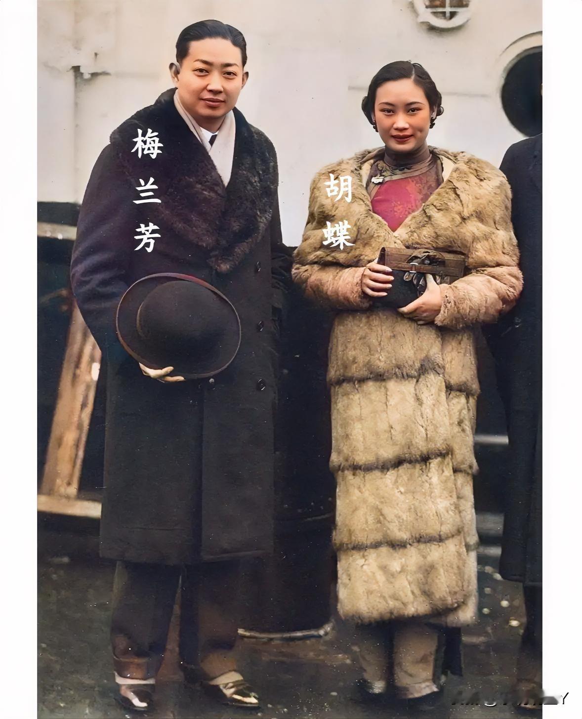 这才是1935年梅兰芳和胡蝶年轻时候的真实样貌，都看看吧！年轻时候的梅兰芳英俊潇