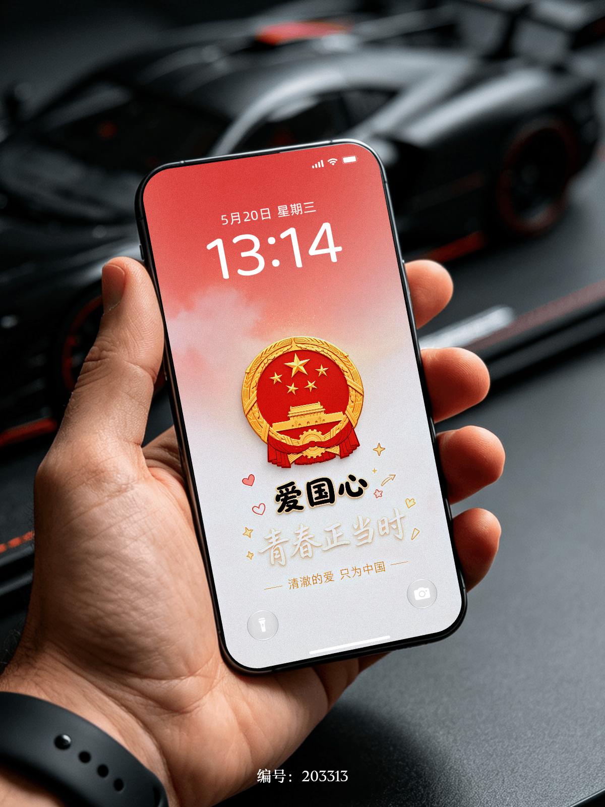 203313- 壁纸编号｜红色系壁纸

爱国心，青春正当时
 
超有氛围感的爱国