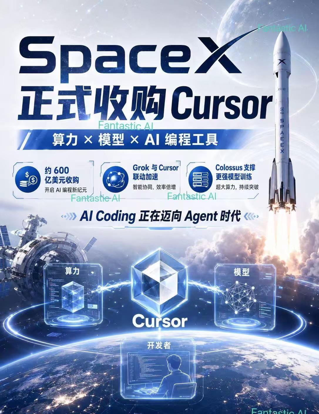 SpaceX 花约600亿美元收购 Cursor，这件事可能比价格本身更重要。整