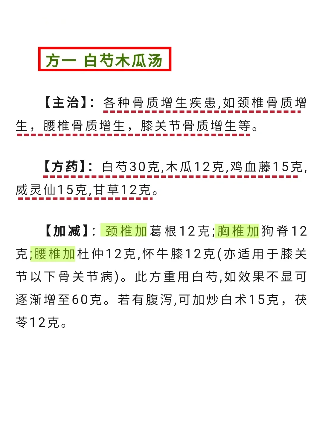 各类骨刺，骨质增生，9个验方，收集