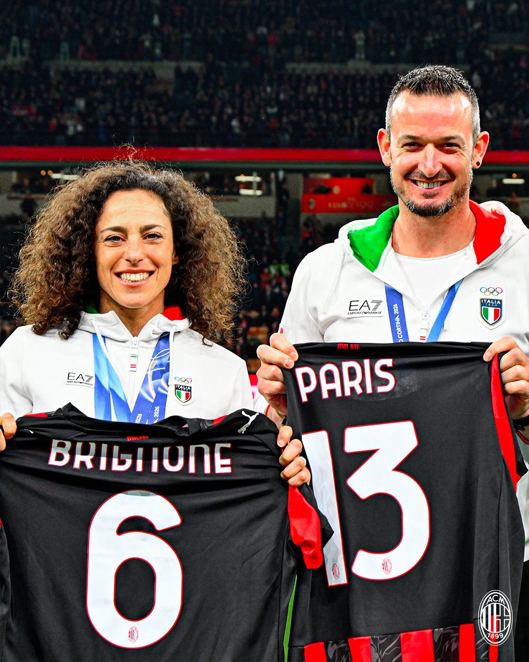 【🥇】 🔴⚫️ 赛前米兰冬奥会金牌获得者、米兰球迷Federica·Brig