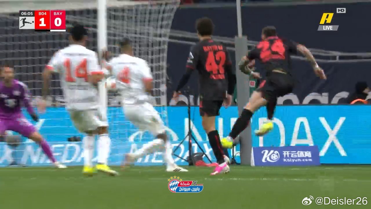 🚨🚨🚨加西亞爆射，在塔的身上折射破門❗❗❗5分鐘，勒沃庫森1-0拜仁慕尼黑