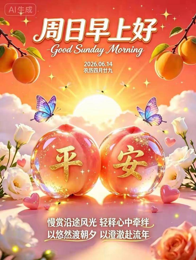 🌺2026./6.14身舒心畅.喜乐相融🌺

☘️🌸周日新晨。清和晨光洒落