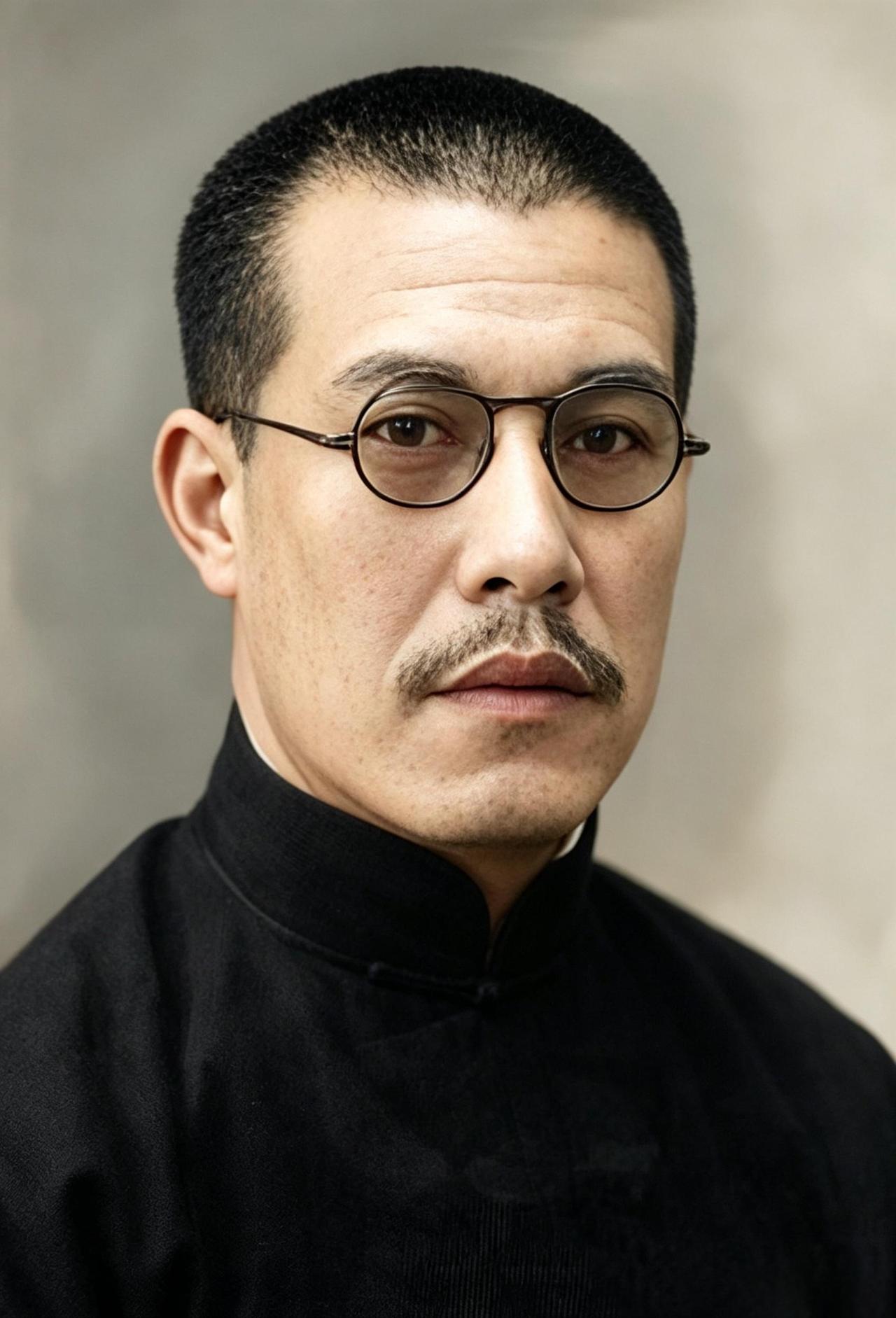 这位武学奇才因戴眼镜致使左眼失明而从此又离不开眼镜。虽然左眼失明，但他并没有放弃