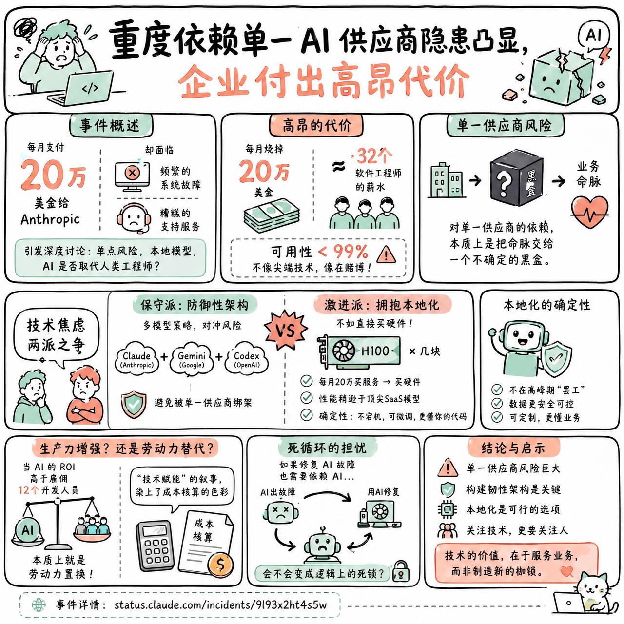【重度依赖单一 AI 供应商隐患凸显，企业付出高昂代价】

快速阅读：一家软件公