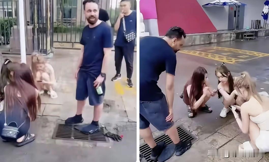 近日，一广东网友拍到一段视频，一个外国佬在路边搭讪三位广东工作的姑娘，结果三个人