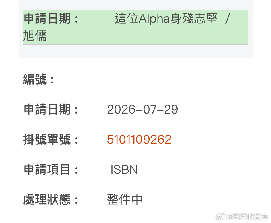 旭儒新申请书号：三碗过岗《这位alpha身残志坚》繁体版（定价等具体信息出来后，