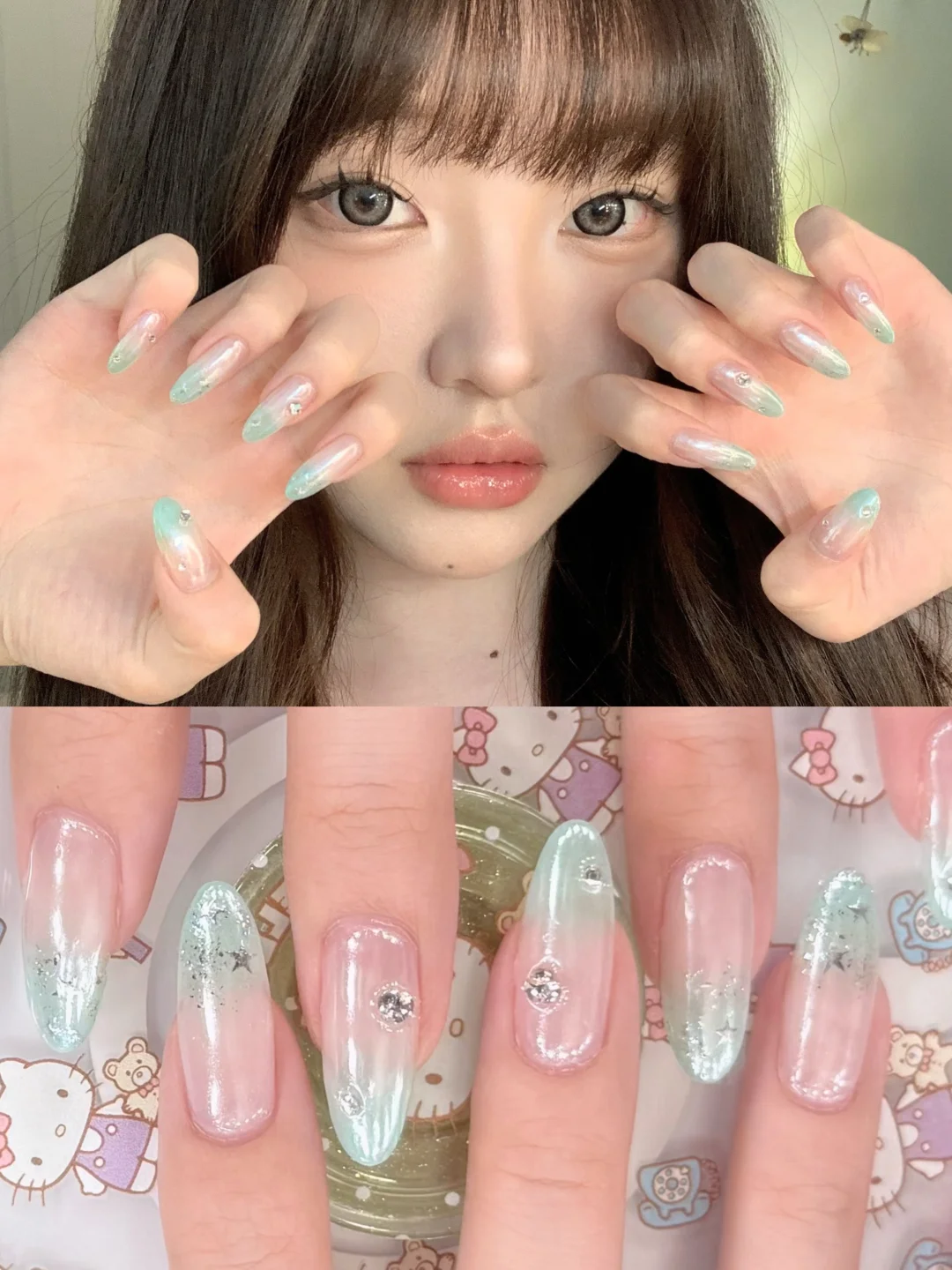🍸ins风甜辣美甲｜薄荷海莉美甲如此美萌！！