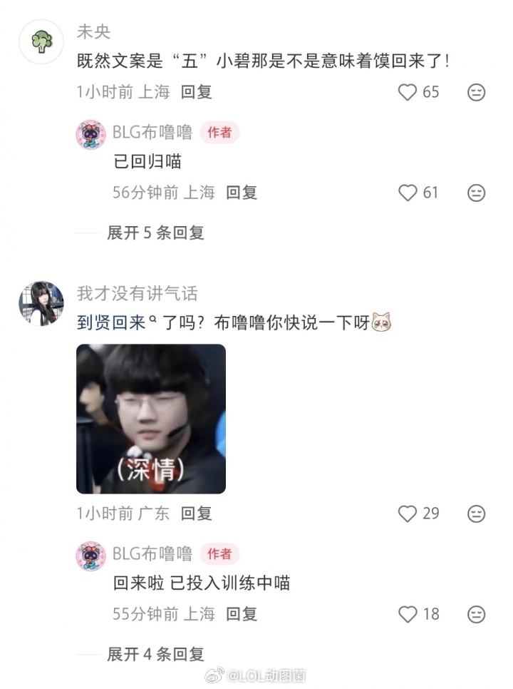 英雄联盟 BLG更新选手动态：此前回韩国治疗手伤的Viper已回归俱乐部基地！B