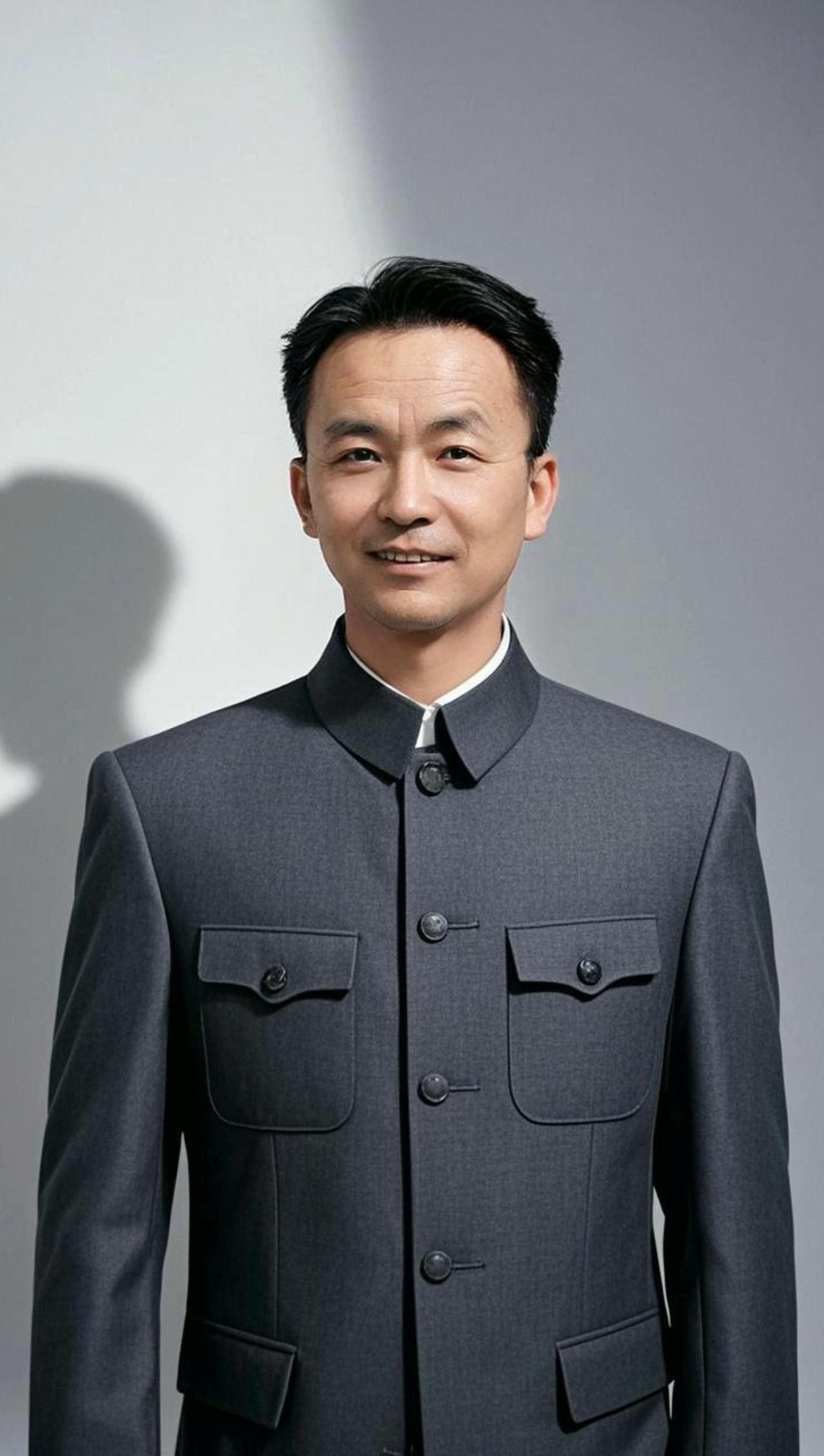 AI中山装肖像 随变ai随便玩 人物肖像 男生清爽短发