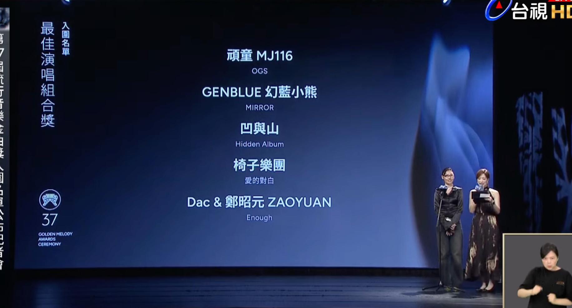 37届金曲奖最佳演唱组合入围名单椅子乐团 顽童金曲奖