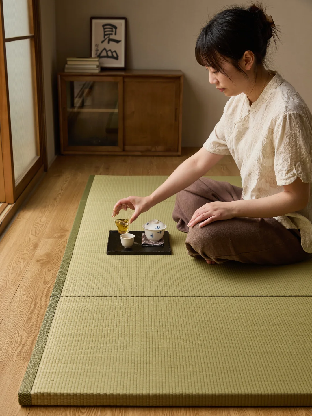 一块折叠地垫，把家变成松弛小茶室🌿
