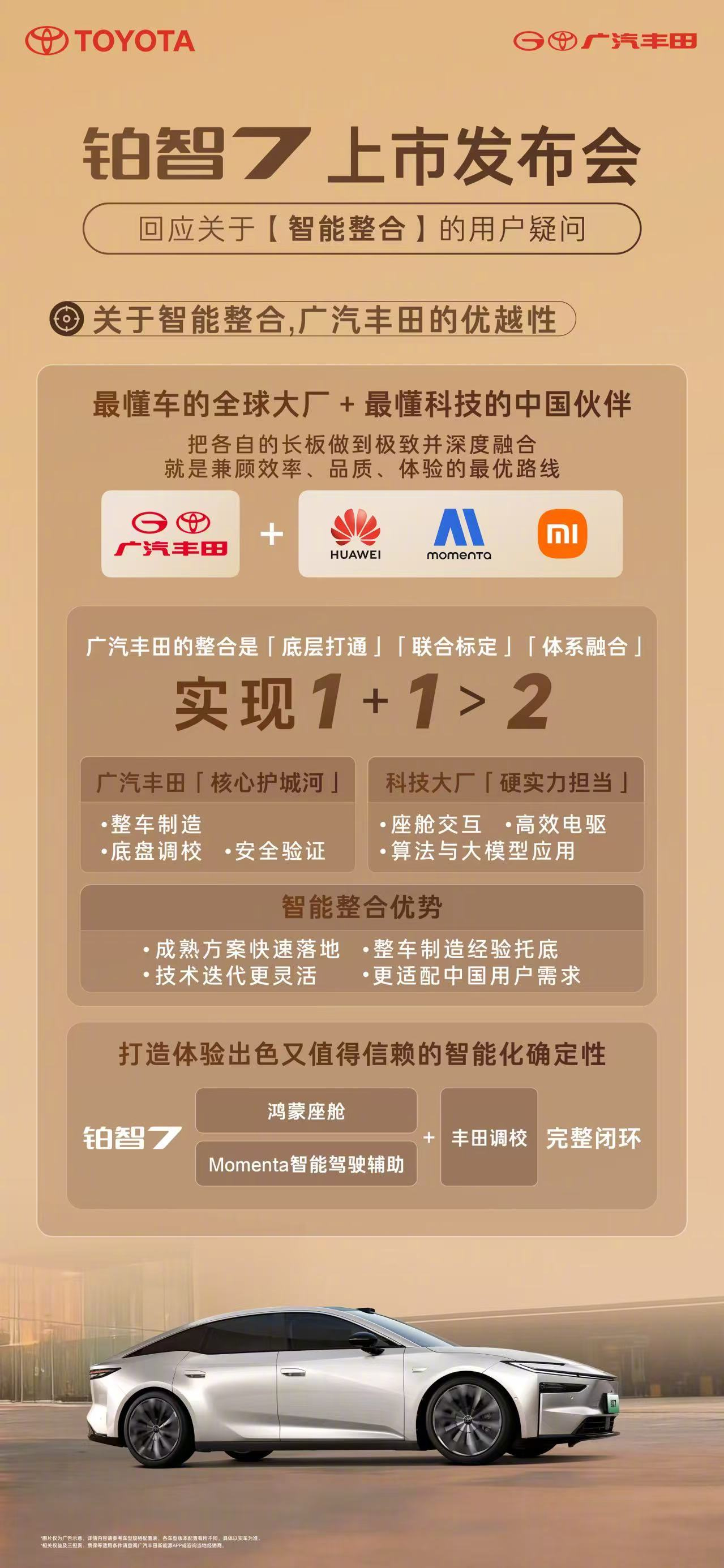 广汽丰田铂智7预售价14.78万元起（14.78-19.98万元）合资搞起性价比