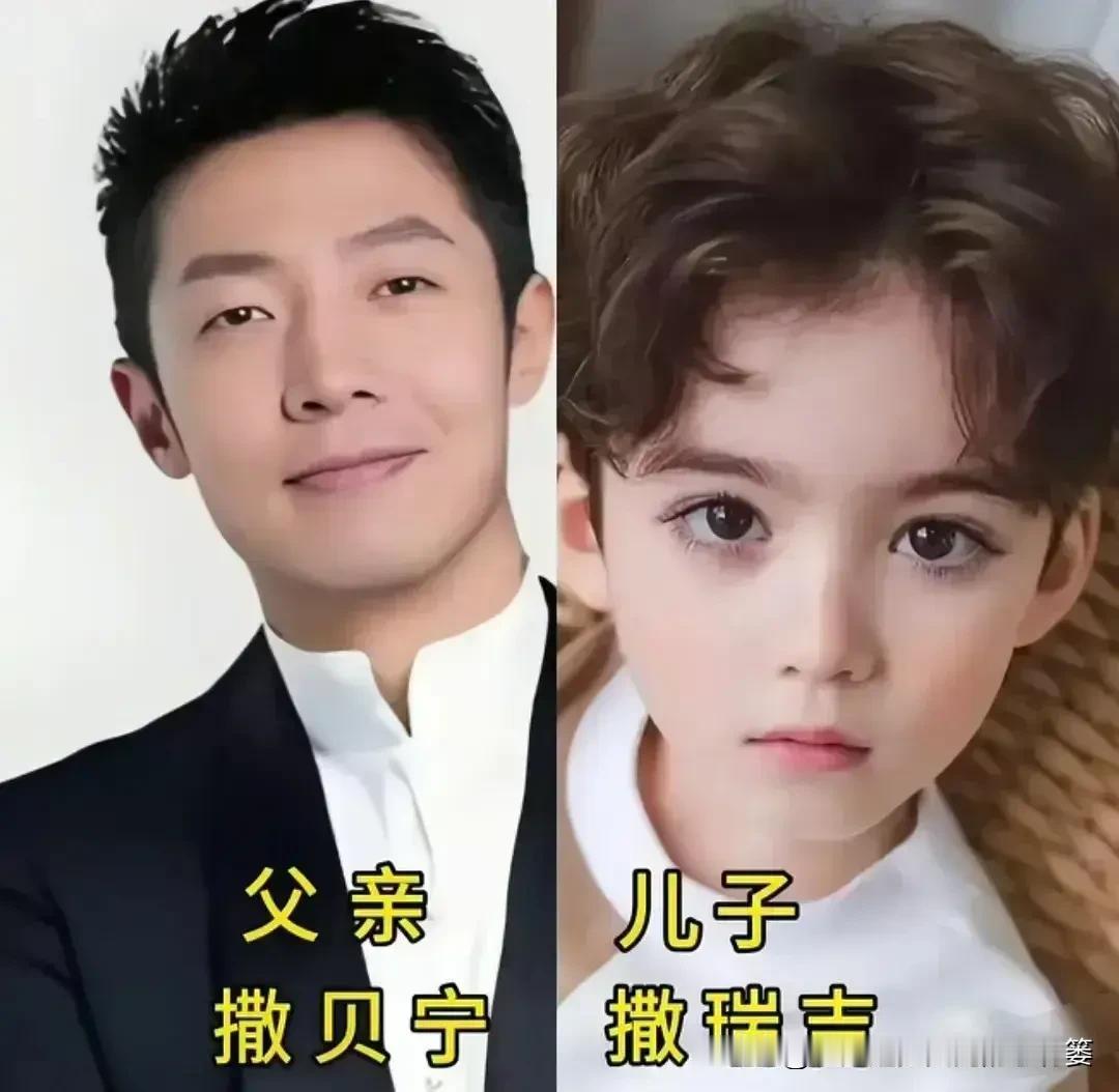 星光熠熠的父亲，天真烂漫的少年，明星父子时光
1. 撒贝宁 & 儿子 撒瑞吉
​