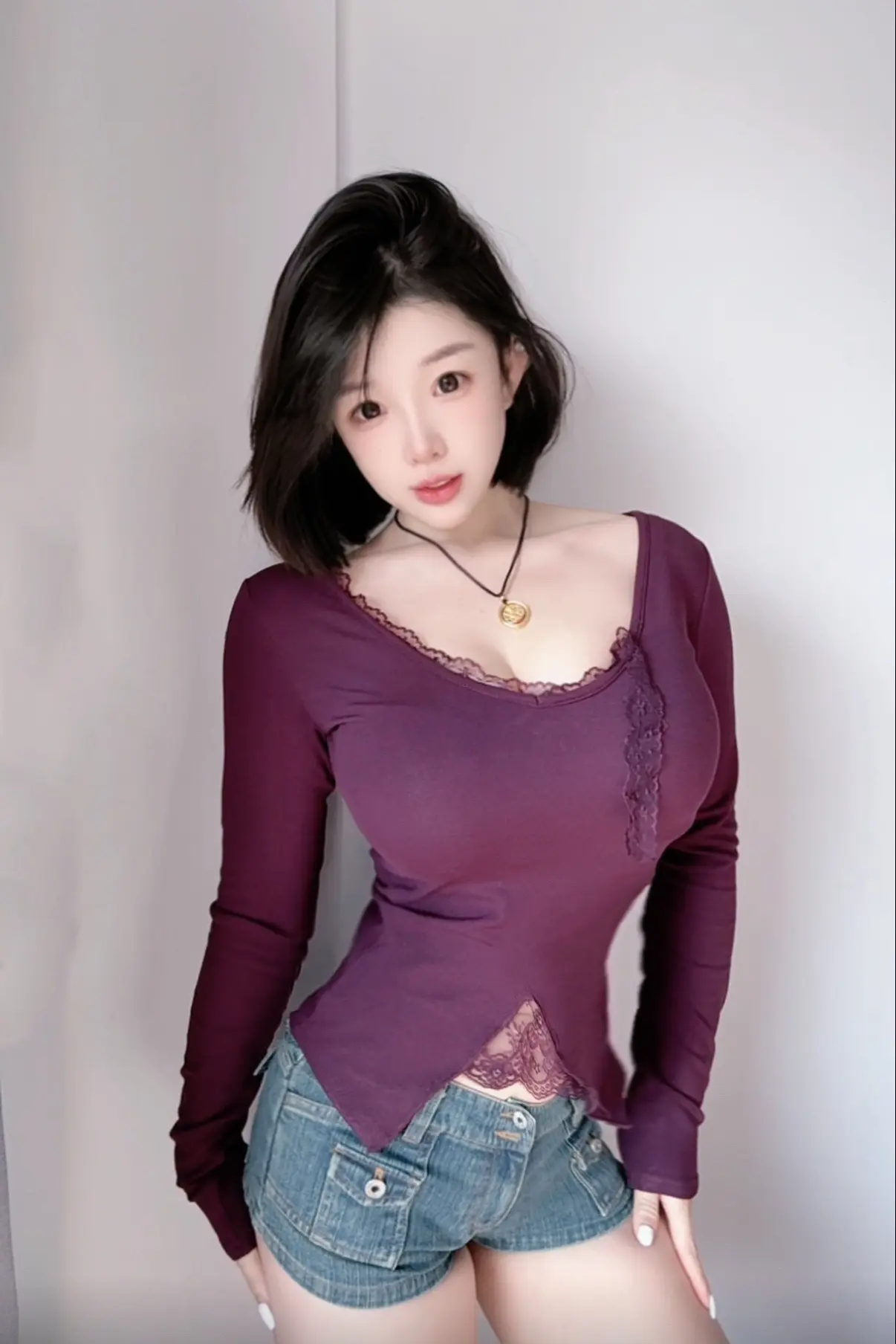 紫色上身 少女变少妇