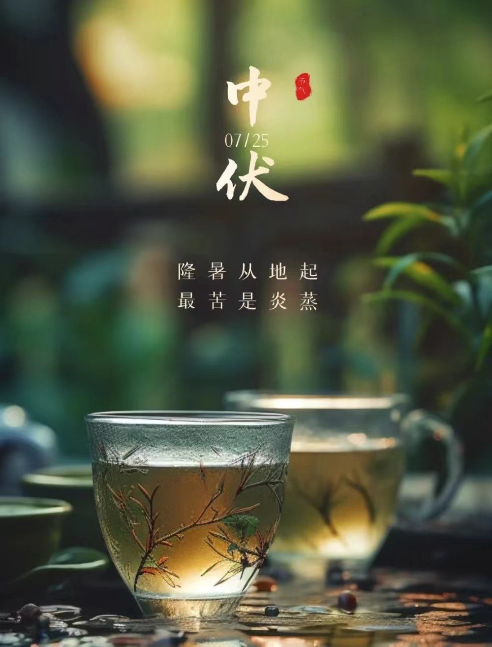 夏有三伏热在中伏请注意防暑降温及时补充水分，防止中暑！ ​​​