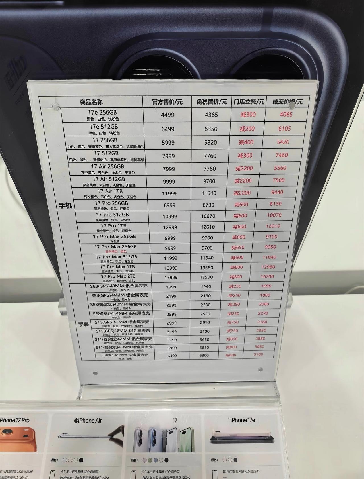 海口美兰机场免税店iPhone 17实时价格

17e国补后是3999，可以分2