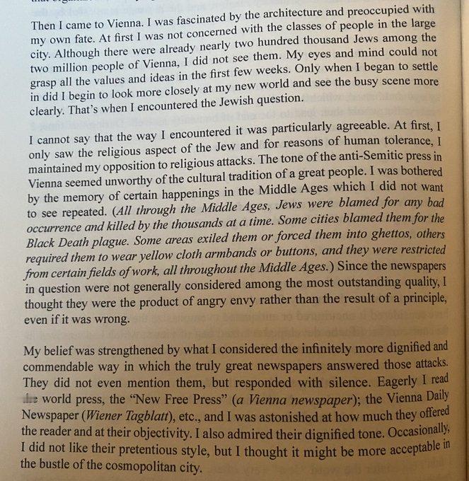 希特勒刚住在维也纳时，他认为反犹太主义报纸粗俗、幼稚。他不明白犹太人的仇恨从何而